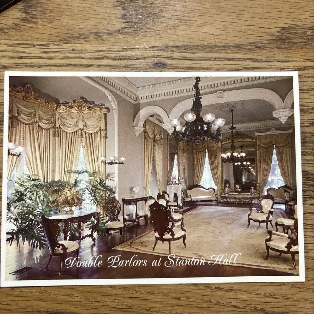 Postcard MS Natchez Stanton Double Parlor Italian